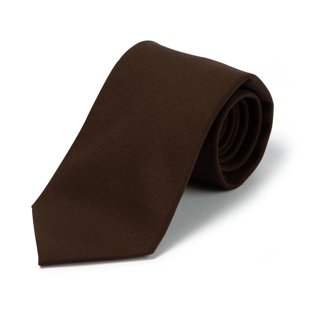Delfino Four Seasons Espresso Brown Virgin Wool Solid Tie