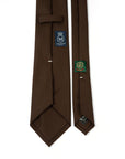 Delfino Four Seasons Espresso Brown Virgin Wool Solid Tie