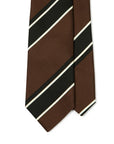 Black Brown Block Stripe Silk Tie