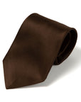 Wedding Italian Satin Brown Solid Silk Tie