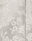 Rhodium Silver Flower Pattern Satin Silk Ceremony Tie