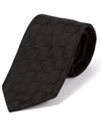 Jet Black Wave Dot Pattern Woven Silk Ceremony Tie