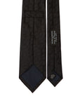 Jet Black Wave Dot Pattern Woven Silk Ceremony Tie