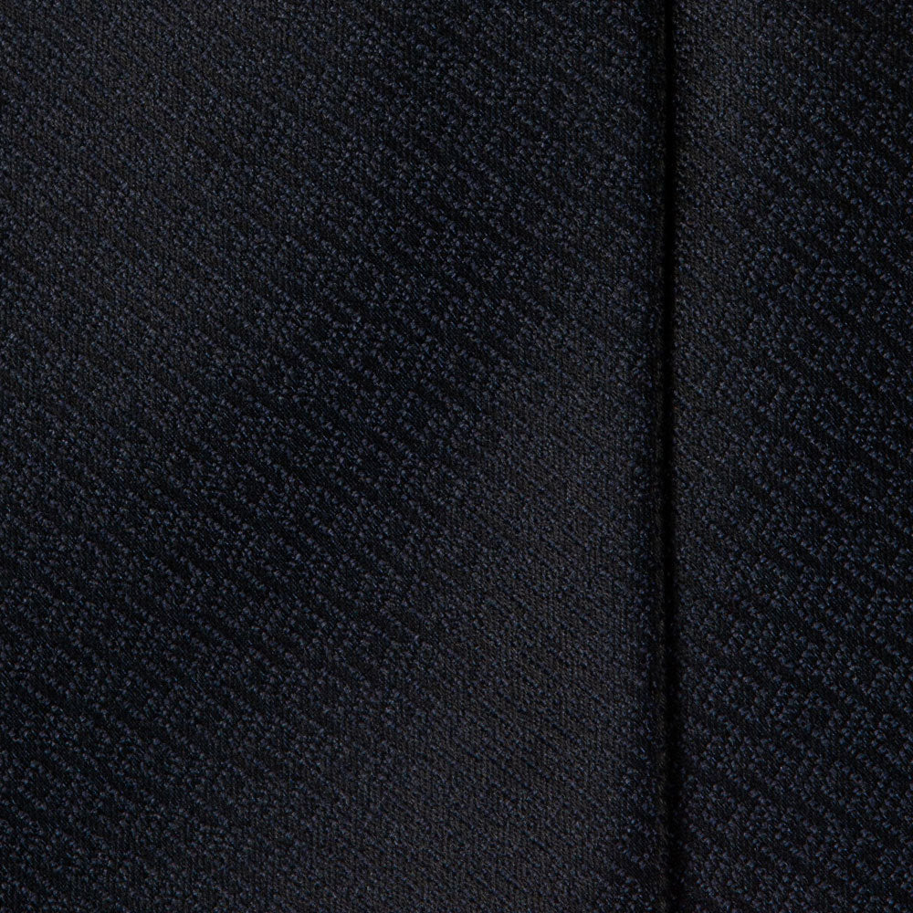 Lattice Pattern Jet Black Jacquard Silk Tie