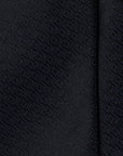 Lattice Pattern Jet Black Jacquard Silk Tie