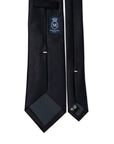 Lattice Pattern Jet Black Jacquard Silk Tie