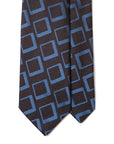 Big Square Tile Pattern Multi-Color Woven Silk Tie