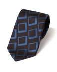 Big Square Tile Pattern Multi-Color Woven Silk Tie