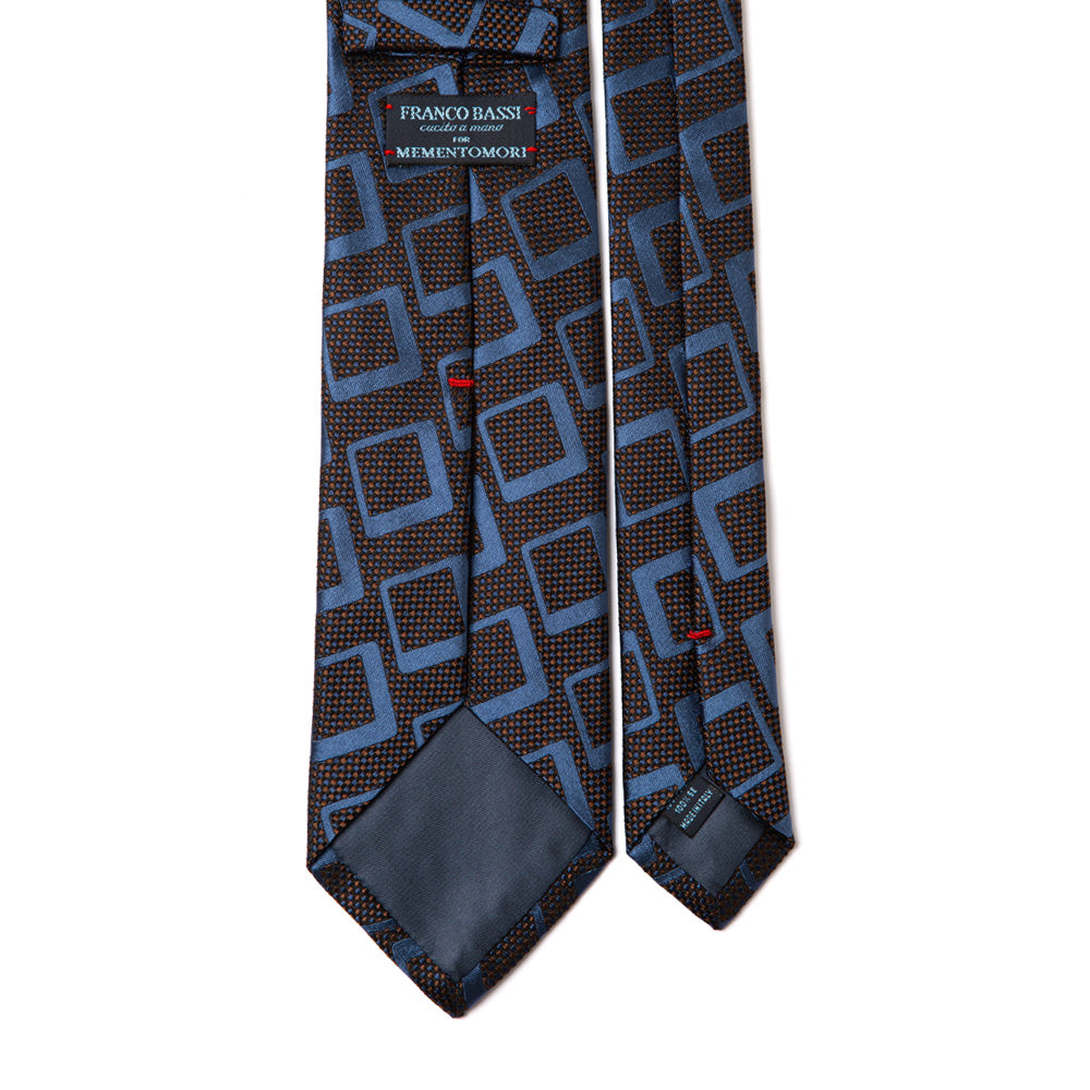 Big Square Tile Pattern Multi-Color Woven Silk Tie