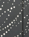 Dotted Wave Stripe Pastel Gray White Printed Silk Tie