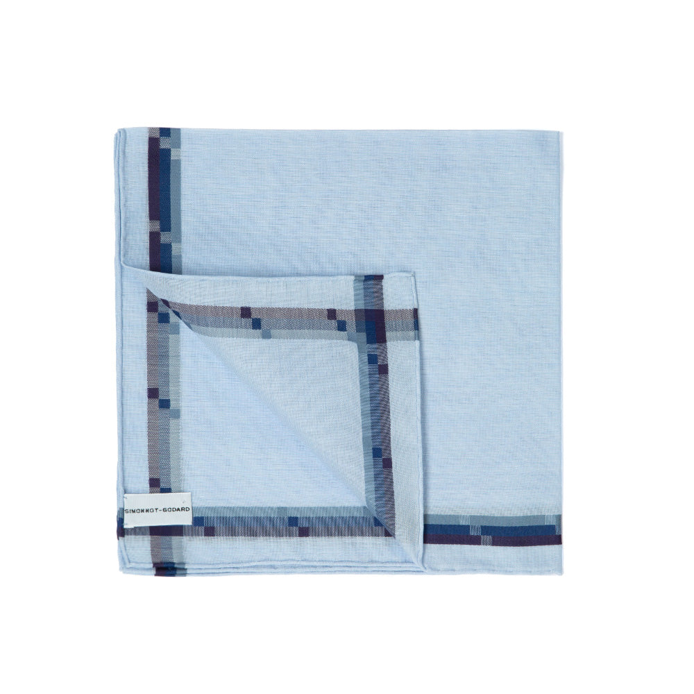 Mondrian Sky Blue Cotton Pocket Square
