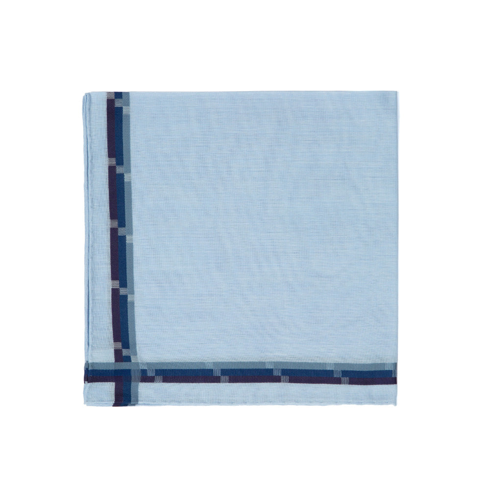 Mondrian Sky Blue Cotton Pocket Square