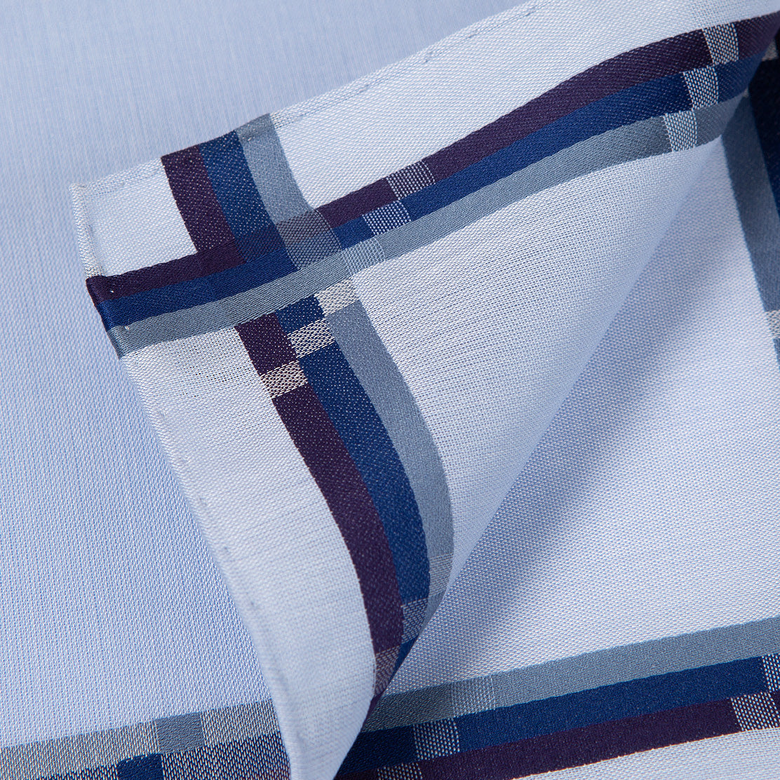 Mondrian Sky Blue Cotton Pocket Square
