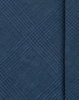 Glencheck Pattern Navy Woven Silk Wool Tie