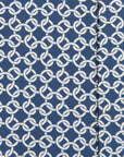 Classic Chain Pattern Navy Printed Silk Tie