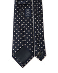 White Flower Pattern Royal Navy Woven Silk Tie