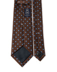Blue Flower Pattern Brown Woven Silk Necktie