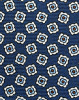 Fiore Pattern Classic Navy Printed Silk Tie