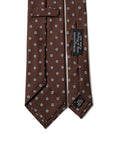 Brown Fiore Pattern Navy Printed Silk Tie