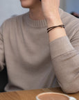 Double Wrap Crisscross Espresso Brown Leather Bracelet