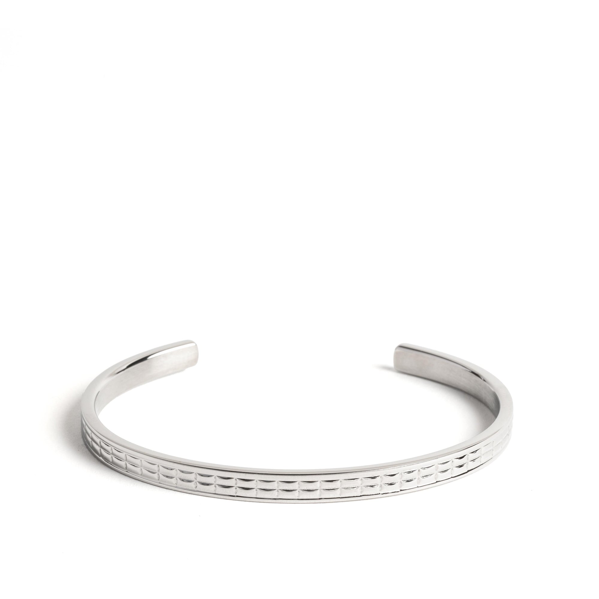 Grid Pattern Stainless Steel Bracelet