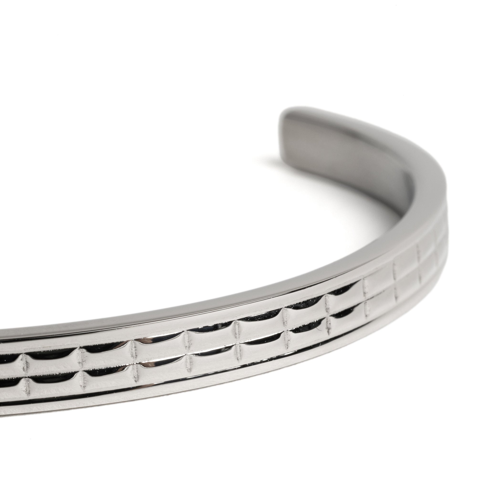 Grid Pattern Stainless Steel Bracelet