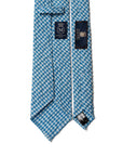 Colombo Seersucker Gingham Check Sky Blue Wool Sfoderato Tie