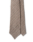 Colombo Seersucker Gingham Check Saddle Brown Wool Sfoderato Tie