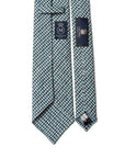 Colombo Seersucker Gingham Check Emerald Green Wool Sfoderato Tie