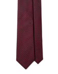 Micro Geometry Pattern Deep Burgundy Woven Silk Tie