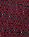 Micro Geometry Pattern Deep Burgundy Woven Silk Tie