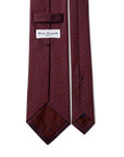 Micro Geometry Pattern Deep Burgundy Woven Silk Tie