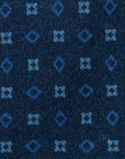 Classic Pattern Navy Printed Wool Tie