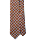 Fiore Pattern Brown Printed Silk Tie