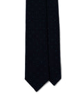 Blue Pin Dot Pattern Winter Navy Woven Wool Silk Tie