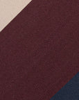 Block Stripe Dark Navy, Chocolate Brown, and Beige Woven Silk-Cotton Tie