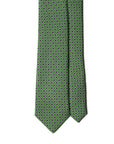Fiore Pattern Emerald Green Printed Silk Tie