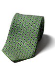 Fiore Pattern Emerald Green Printed Silk Tie