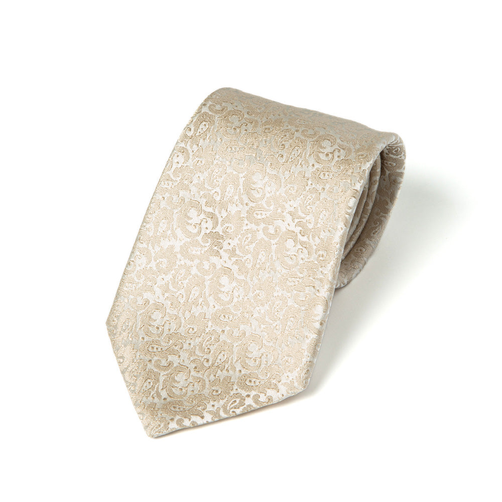 Champagne Gold Paisley Woven Silk Ceremony Tie