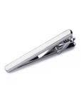 Dual Curve Brushed Metal Short Tie Clip