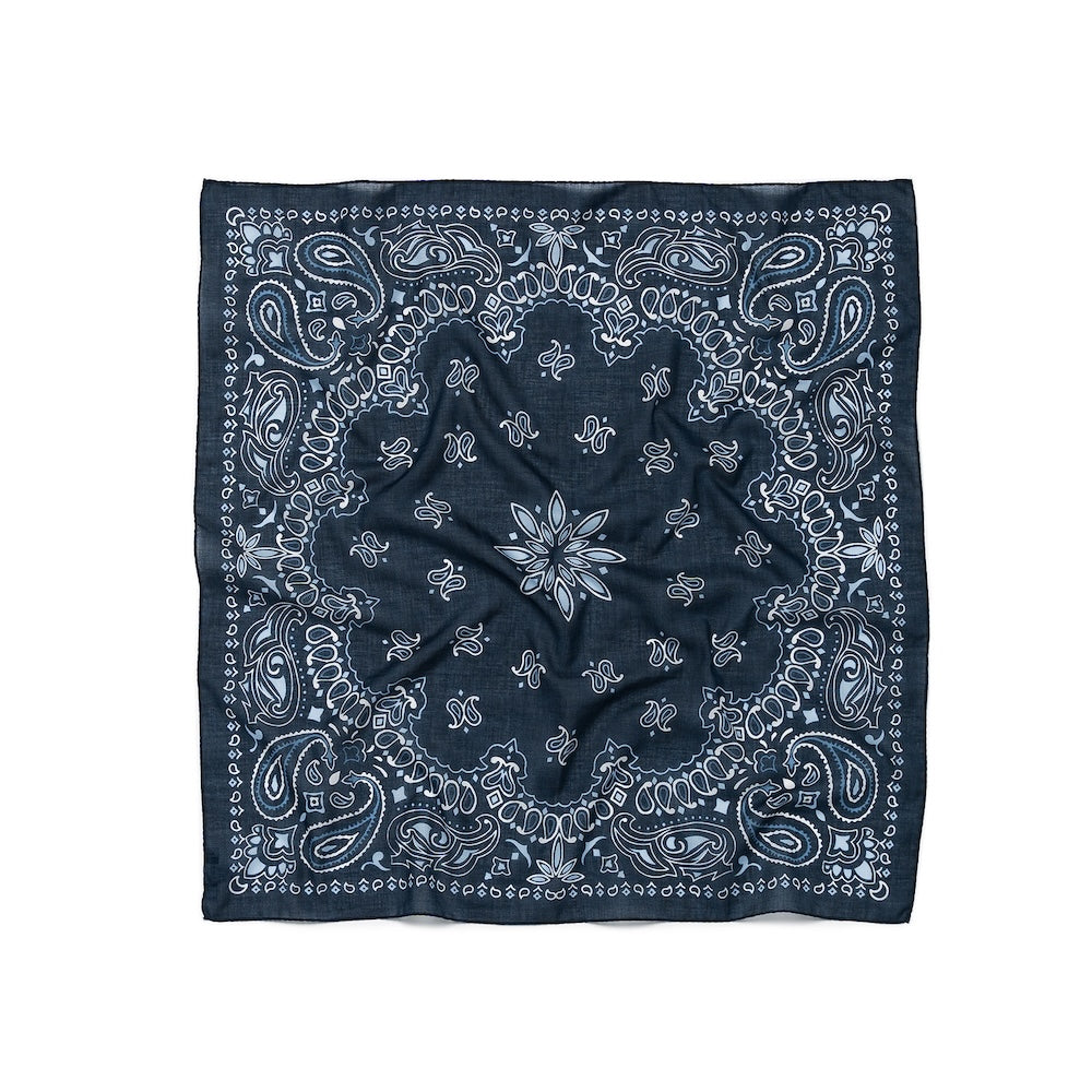 Classic Paisley Pattern Indigo Navy Cotton Bandana