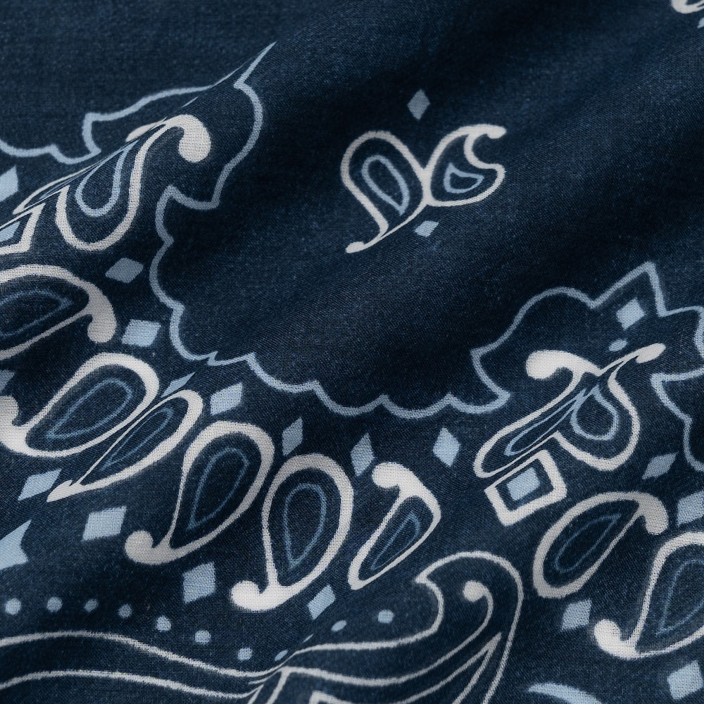 Classic Paisley Pattern Indigo Navy Cotton Bandana