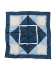 Geometric Square Pattern Denim Blue Cotton Bandana