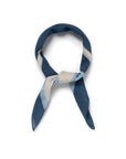 Geometric Square Pattern Denim Blue Cotton Bandana