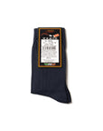 Navy Microfiber Solid Ribbed Long Hose Socks