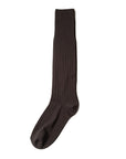 Brown Microfiber Solid Ribbed Long Hose Socks