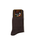 Brown Microfiber Solid Ribbed Long Hose Socks
