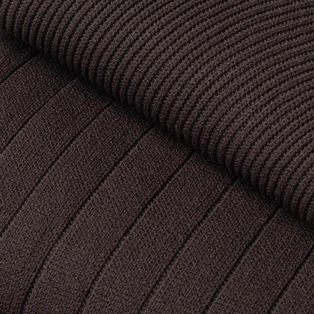 Brown Microfiber Solid Ribbed Long Hose Socks