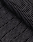 Gray Microfiber Solid Ribbed Long Hose Socks