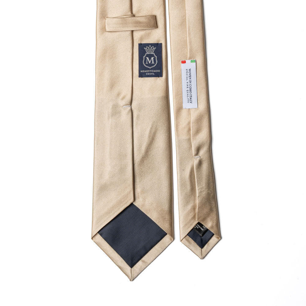 Italian Satin Champagne Gold Solid Silk Tie
